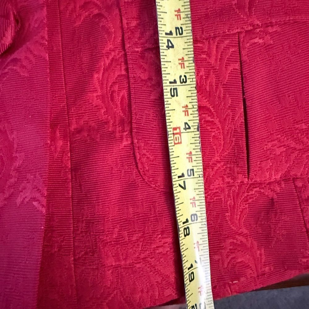 Talbots Printed Red Pea Coat Jacket Women's Size Petite Large Red - Picture 15 of 15
